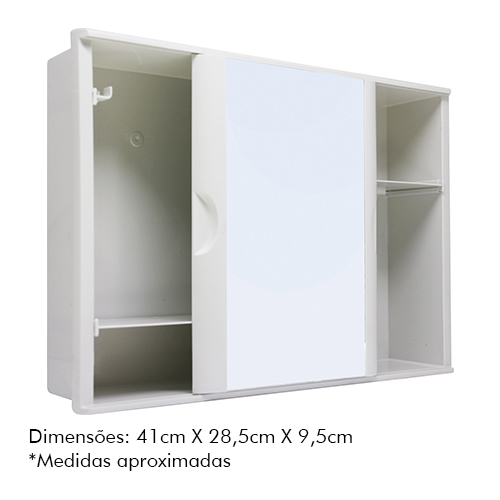 Armário Banheiro Com Espelho Porta De Correr 41 X 28 Cm Astra