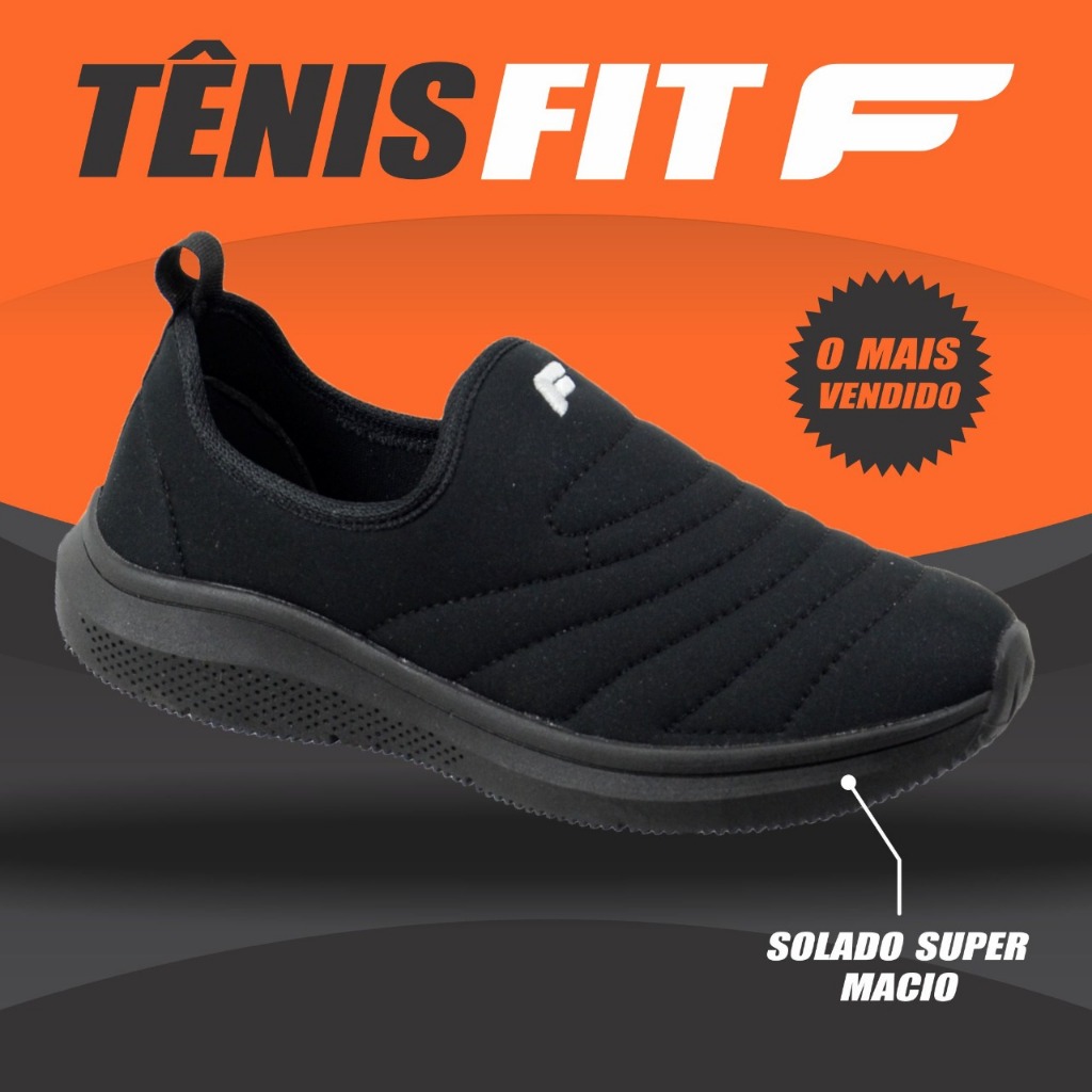 Tênis calce fácil Masculino Caminhada Academia Crossfit Leve