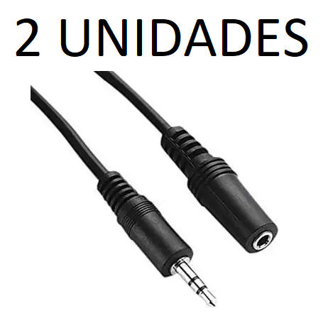 Cabo Extensor Extensao Fone P2 Macho X Femea 3 Metros 2 UNIDADES