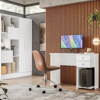 Mesa Escrivaninha Computador Notebook Home Office 2 Gavetas Para Escritório ou Casa