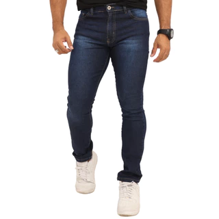 Calça Jeans Masculina Escura Skinny Casual com Elastano