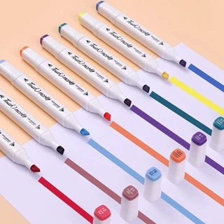 24 Cores/ 36 Cores Caneta Marcadora Com Ponta Dupla/Pintura De Arte/Aquarela/Material Escolar/Escritório em Oferta na Shopee