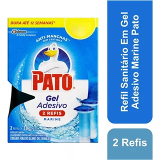 Desodorizador Sanitário Pato Gel Adesivo 2 Refis Marine 12 discos