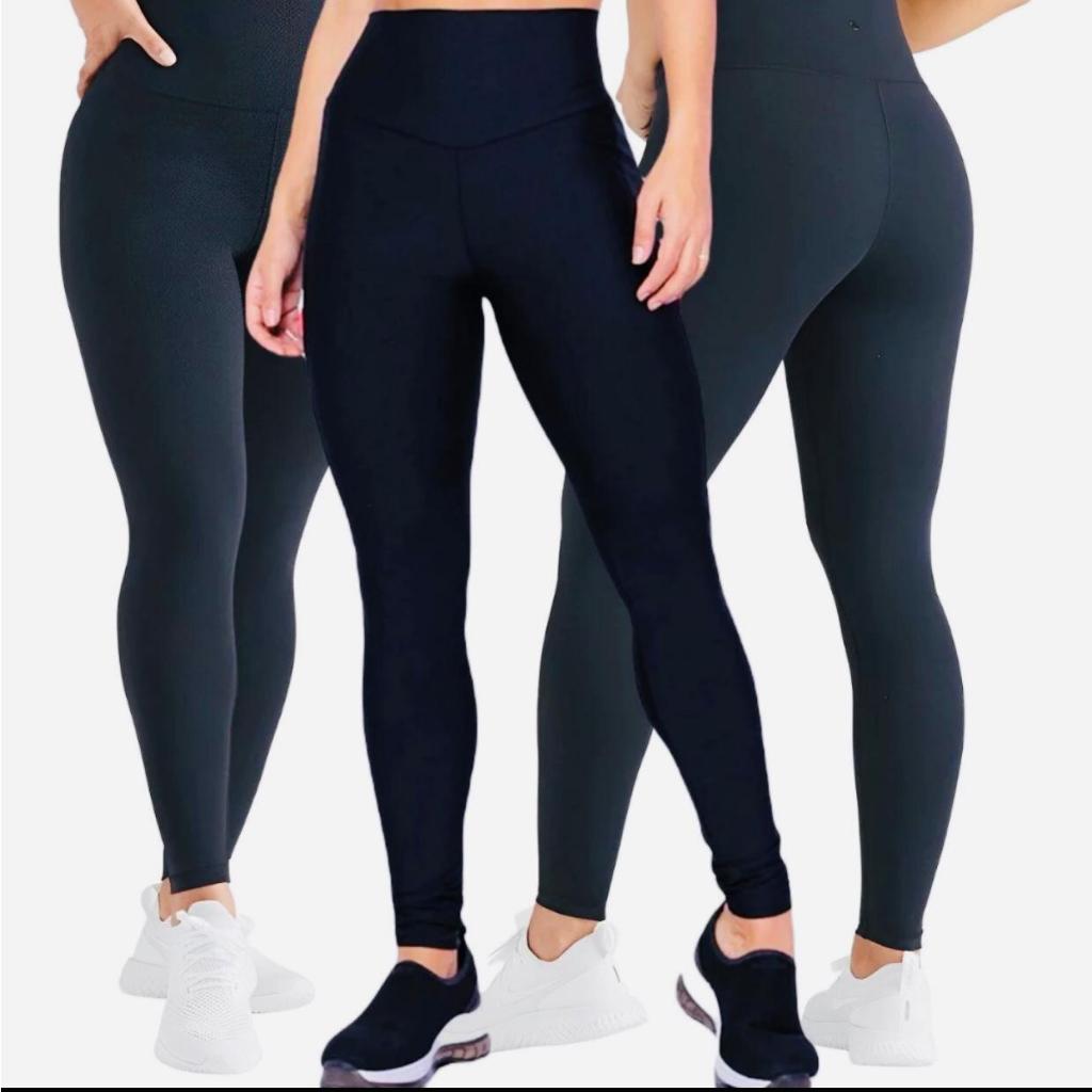 Calça Legging Básica Suplex Cintura Alta Academia Yoga Pilates Grossa ...