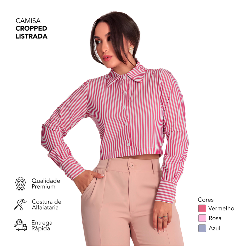 Camisa Cropped Camisa Alongada Feminina Camisa Cropped No