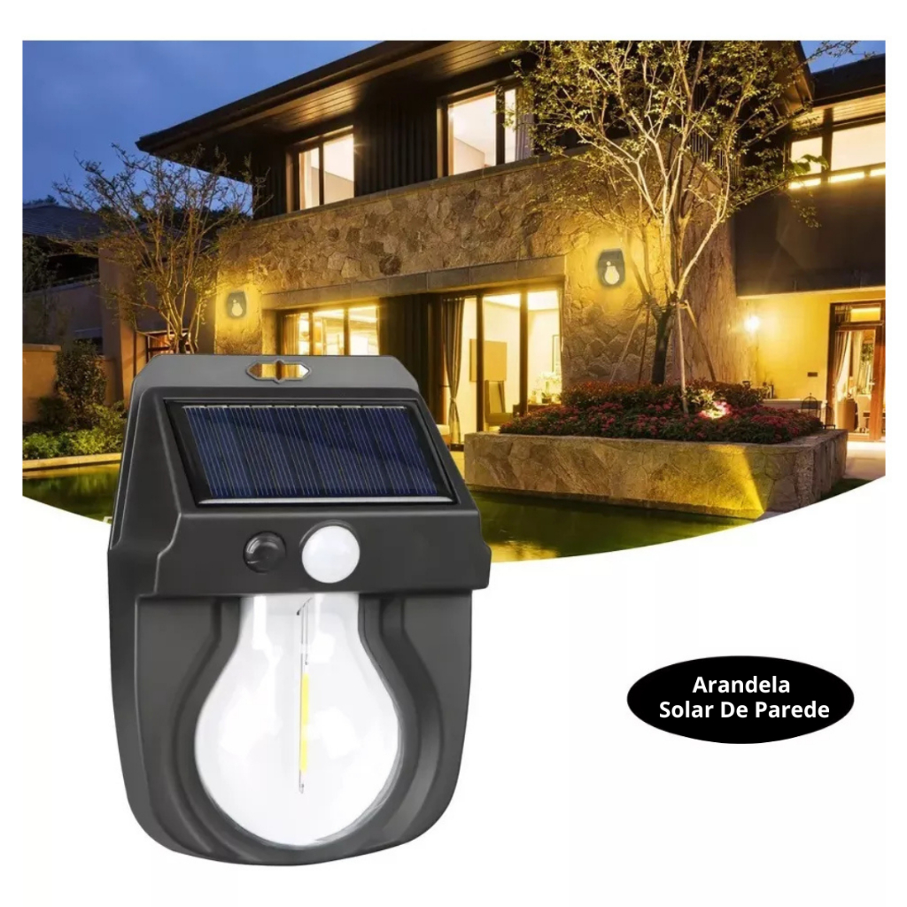 Luminária De Parede Externa Solar Led Impermeável Moderna Ci118 ...
