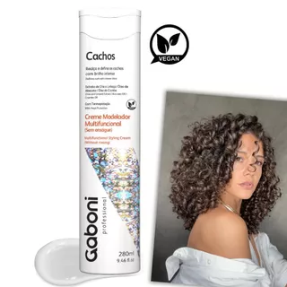 Creme Modelador Ativador de Cachos Vegano 280ml Gaboni Professional