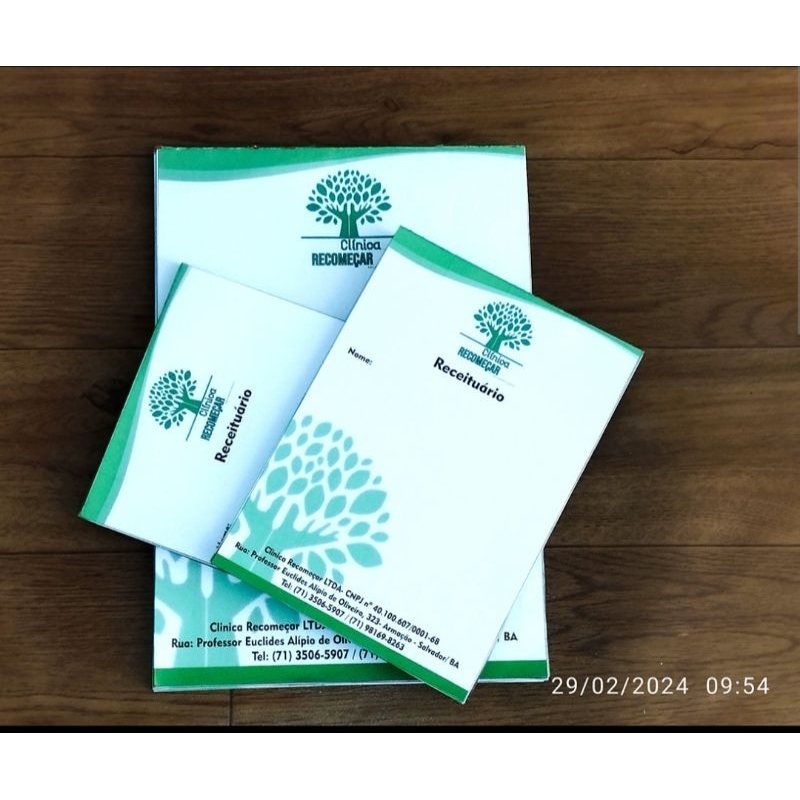 Receituário, atestado personalizado com sua arte