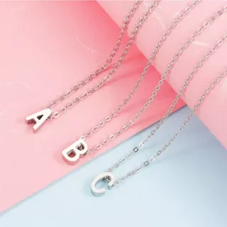 Colar De Letra Inicial nome Prata Aço Inoxidavel 316L Chocker Corrente Cartier A-W Feminino 45Cm Não Escurece Corrente de Letras /Corrente Unisex/Corrente Criança/Corrente Feminino/Corrente Colar/Moeda antiga