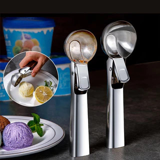 Colher Concha Pegador De Sorvete Inox Bola Com Ejetor Profissional