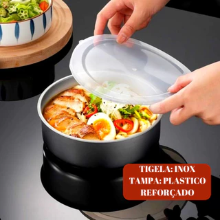 Conjunto De Tigelas Aço Inox 5 Peças Com Tampa Resistente