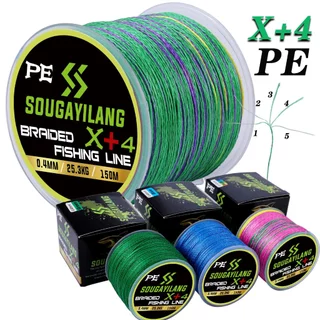 Sougayilang 150m 3 Cores PE Line 4 Trançado Linha de Pesca Superline Forte Max 12.3-55.8lbs