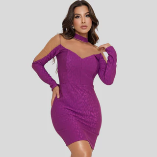 Vestido Feminino Curto Festa Moda Blogueira