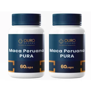 KIT Maca Peruana Pura 500mg 2 potes de 60 Cáps cada Autêntica