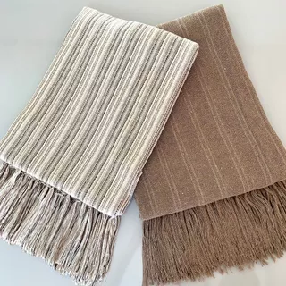 Kit 2 Manta Para Sofá Chocolate E Cru Pontilhada Proteção E Decoração Para Camas E Sofás 100% Algodão 1,20X1,80m Tear Mineiro Artesanal