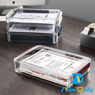 Caixa de armazenamento de documentos, organizador de ficheiros de gaveta em casa e organizador de arquivos de escritório, caixa de exposição visual transparente à prova de pó. BC-65/BC-66