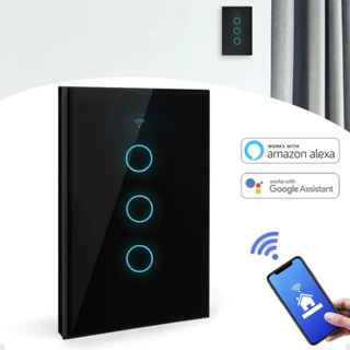 Interruptor Inteligente Touch 1, 2, 3 Botões Alexa Wifi Smart Google Home Sensor Digital Dimmer