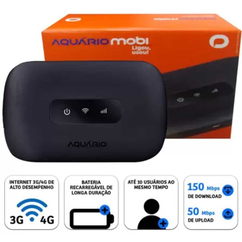 MODEM MOVEL 4G ROTEADOR WI-FI AQUARIO MM-4000 WIRELESS Portatil ...