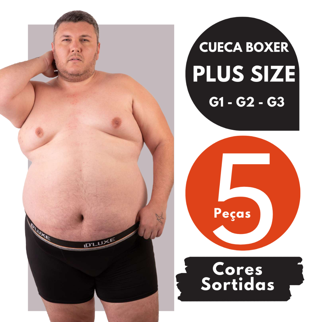 Kit 5 Cuecas Cueca Boxer Plus Size Microfibra Tamanho Especial Extra Grande Shopee Brasil