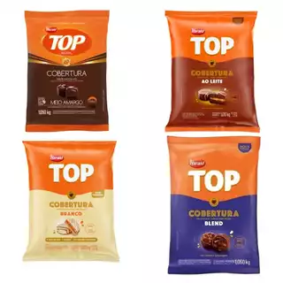 PROMOÇÃO ! Kit 2 Pacotes chocolate Harald Top gotas confeitaria ao leite meio amargo branco blend