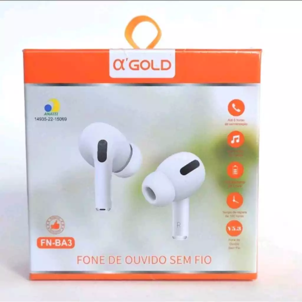 Fone de Ouvido Bluetooth Sem Fio Premium A'Gold FN-BA3