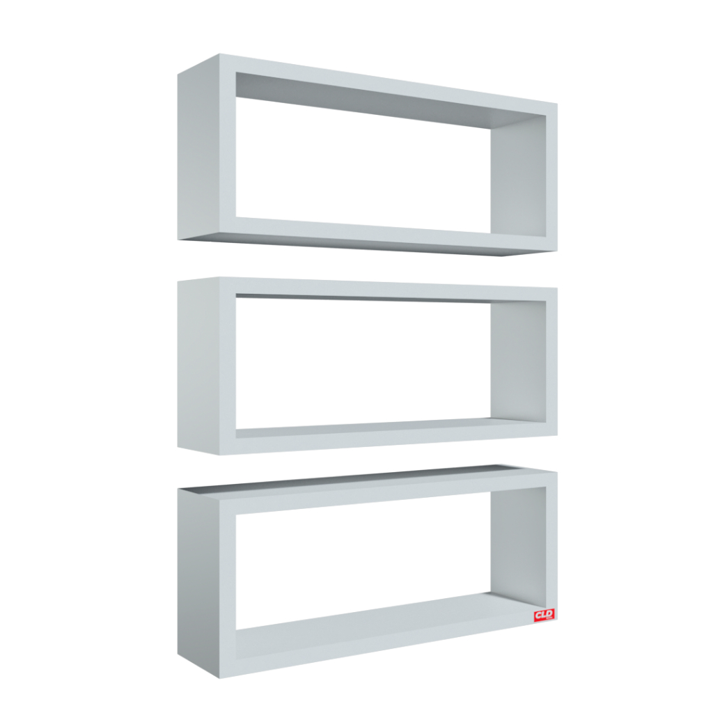 Kit 3 Nichos Suspenso Decorativo Retangular Branco 0237 Mdf CLD