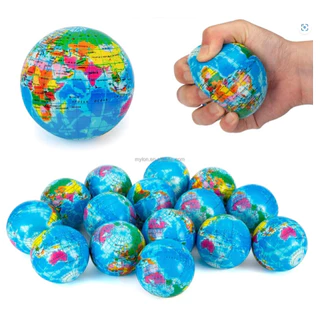 Kit 12 Bolas Macia Fisioterapia Anti Stress Massagem Bola/Smile/Mapa Mundial Globo/Futebol