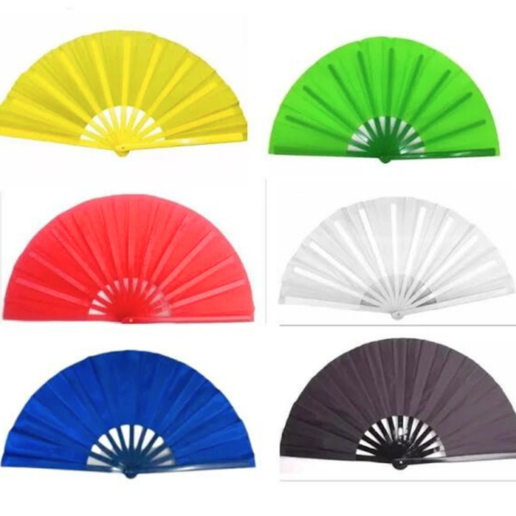 Leque Grande Kung Fu Tai Chi Apresentação Dança Faz Brarulho Liso 63cm x 33.5cm ENVIO IMEDIATO