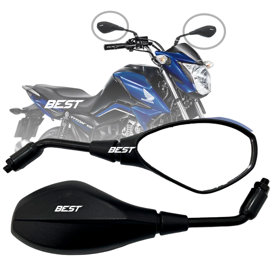 Par Retrovisor Bmw F800 Gs650 Lente Convexa Fixa Rosca Honda