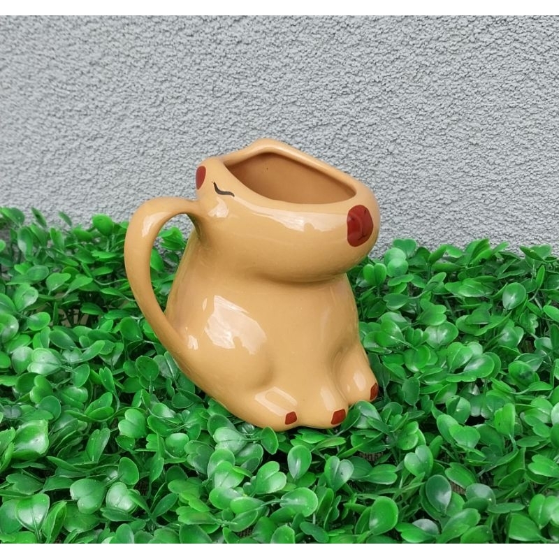 Xícara Capivara filó tiktok 150ml de porcelana