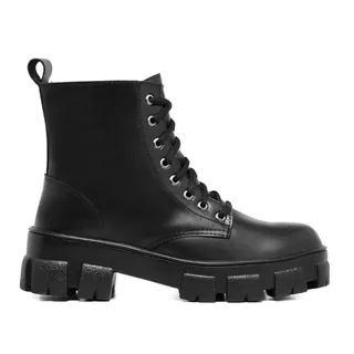 Bota Coturno Blogueira Estilo Militar Tratorada Promoção
