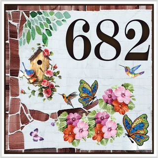 Numero azulejo personalizado casa passarinhos