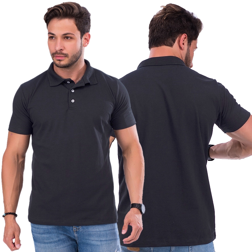Camisa Masculina Polo Lisa Básica Social Malha Não Amassa | Shopee Brasil