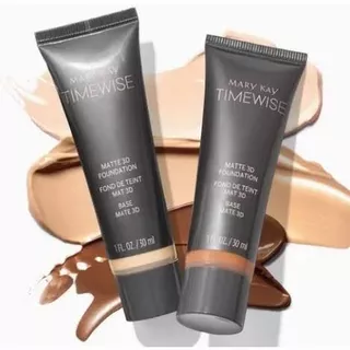 PROMO! Base liquida Facial Pele Perfeita Efeito 3D Matte original Alta cobertura 30g, Mary Timewise