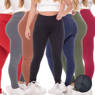 Legging Flanelada Grossa Calça Leg Peluciada Forrada Por Dentro Costura Reforçada Calça Térmica em Oferta na Shopee