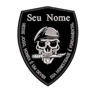 Patch Bordado - Caveira Punisher Seu nome Personalizado