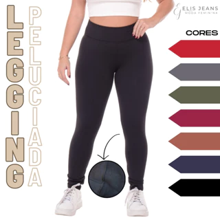 Calça Legging Flanelada Feminina Cintura Alta Zero Transparência Leg Peluciada Levanta Bumbum em Oferta na Shopee