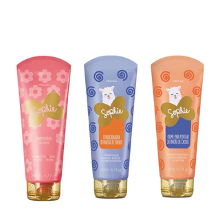 Combo Sophie: Shampoo Para Cabelos 200ml+ Condicionador Cachos 200ml + Creme p/ Pentear Cachos 200ml