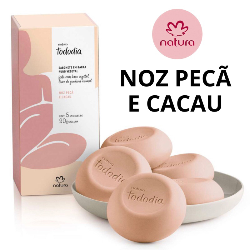 Sabonete Barra Natura Tododia Noz Pecã e Cacau. | Shopee Brasil