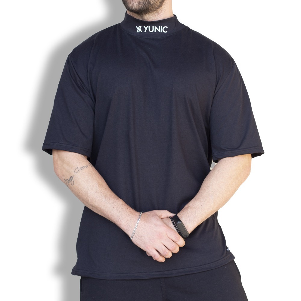 Camiseta Over Manga 3/4 Gola Alta Camiseta Masculina Long Academia e Treino Pluz Size Tamanho Grande