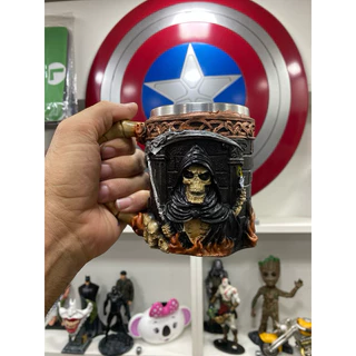 Caneca resina Morte Caveira Viking Medieval Nórdica Xícara