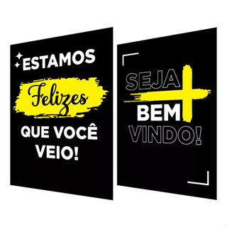 2placas Seja Bem Vindo Para Igreja Kit Com 2 Placas 40x60cm