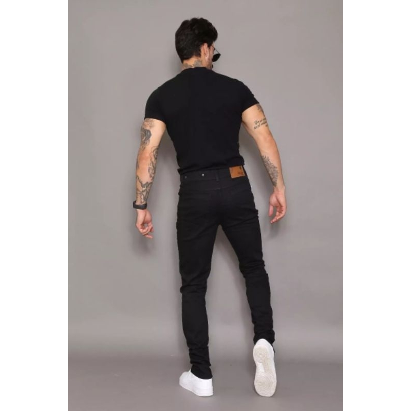 Calça masculina Sarja Preta - Com Lycra