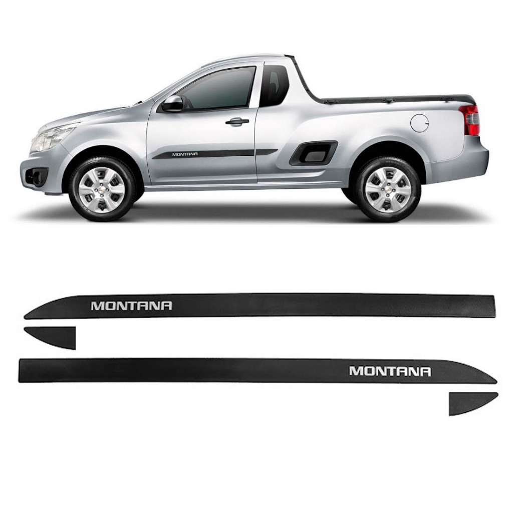 FRISO LATERAL NOVA MONTANA 2 PORTAS 2010 A 2021 4 Peças FRISO PORTA NOVA MONTANA GERAÇÃO 2