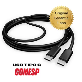 Cabo USB-C p/ USB-C Turbo - Blindado/Reforçado 100W 3A 2 Metros - Comesp