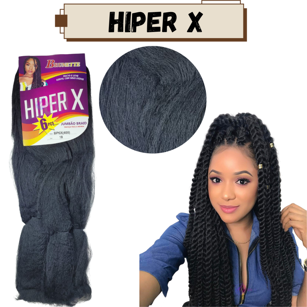 Cabelo Jumbo Jumbão Hiper X Tranças Kanekalon Box Braid 400g | Shopee ...