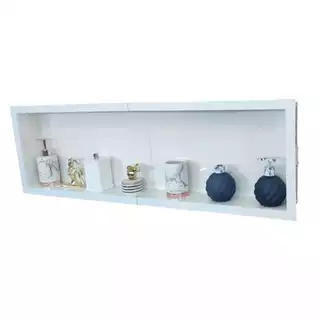 Nicho Banheiro Porcelanato Branco 100x30 - 2 peças de 50cm