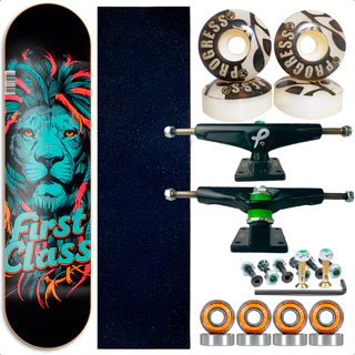 Skate profissional completo pronto para andar , shape de marfim truck 139 roda 53mm e rolamento abec