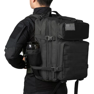 Mochila Tática Impermeável 50 Litros Cor Preto Black Panther