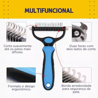 Rasqueadeira Removedor e Desembolador de Pelos - Tira Pelos Mortos - Pet, Animais, Gato - Mazzal